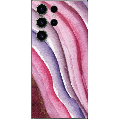 Plum Watercolor Geode Galaxy S25 Ultra Skin